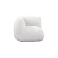 Arezza Stone White Contract-Grade Basketweave Chenille Corner Chair - Image 3