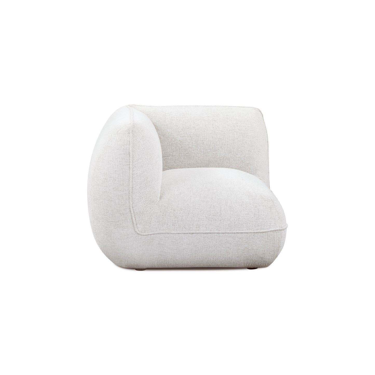 Arezza Stone White Contract-Grade Basketweave Chenille Corner Chair - Image 3