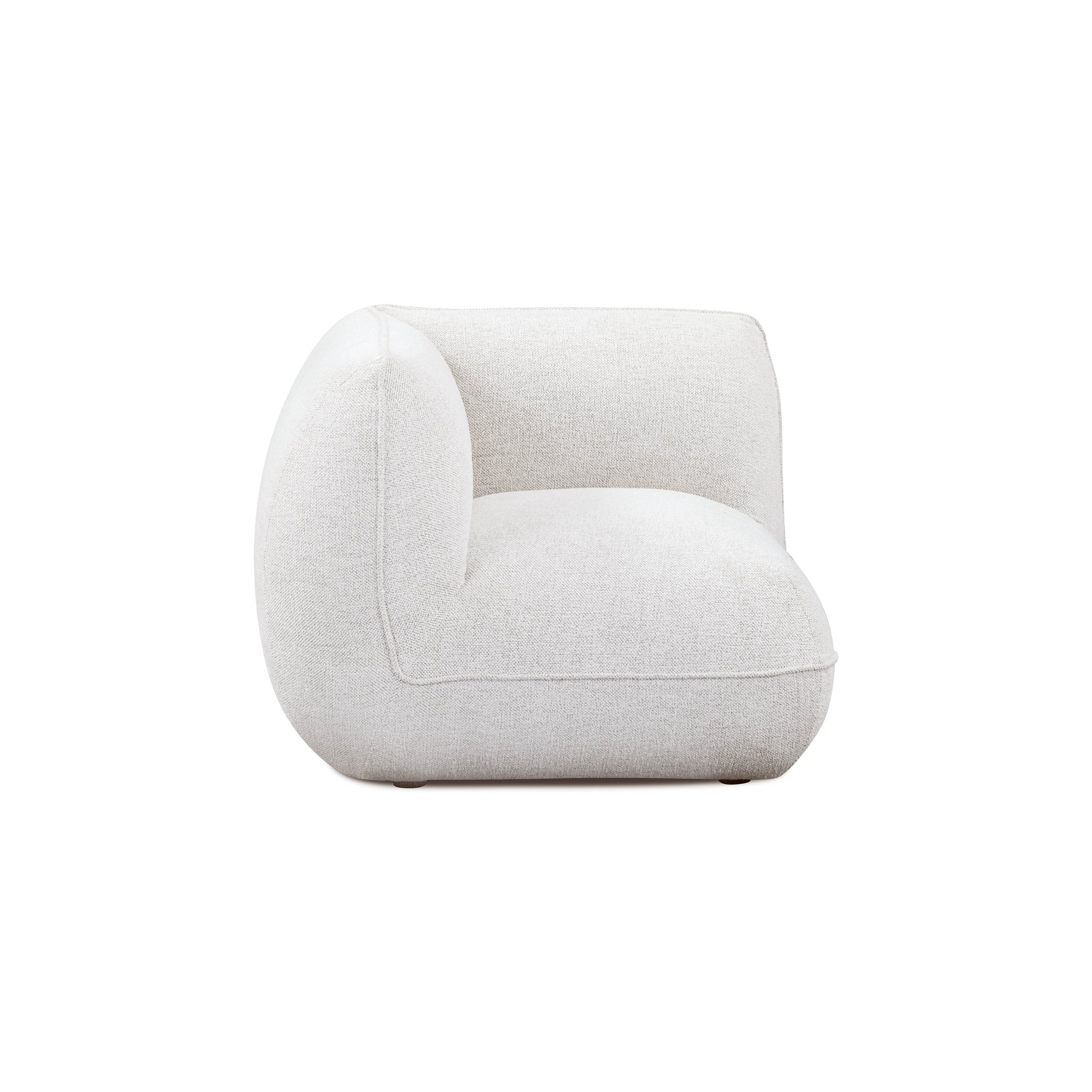 Arezza Stone White Contract-Grade Basketweave Chenille Corner Chair - Image 3