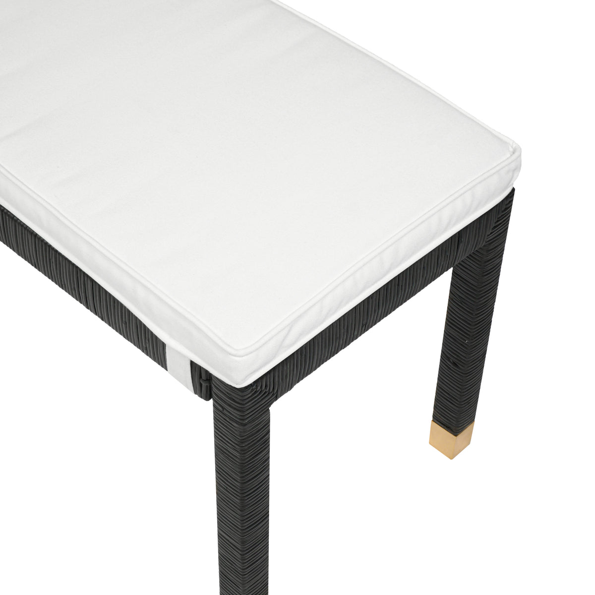 Amara 50" Rattan Bench - Cream / Charcoal - Image 4
