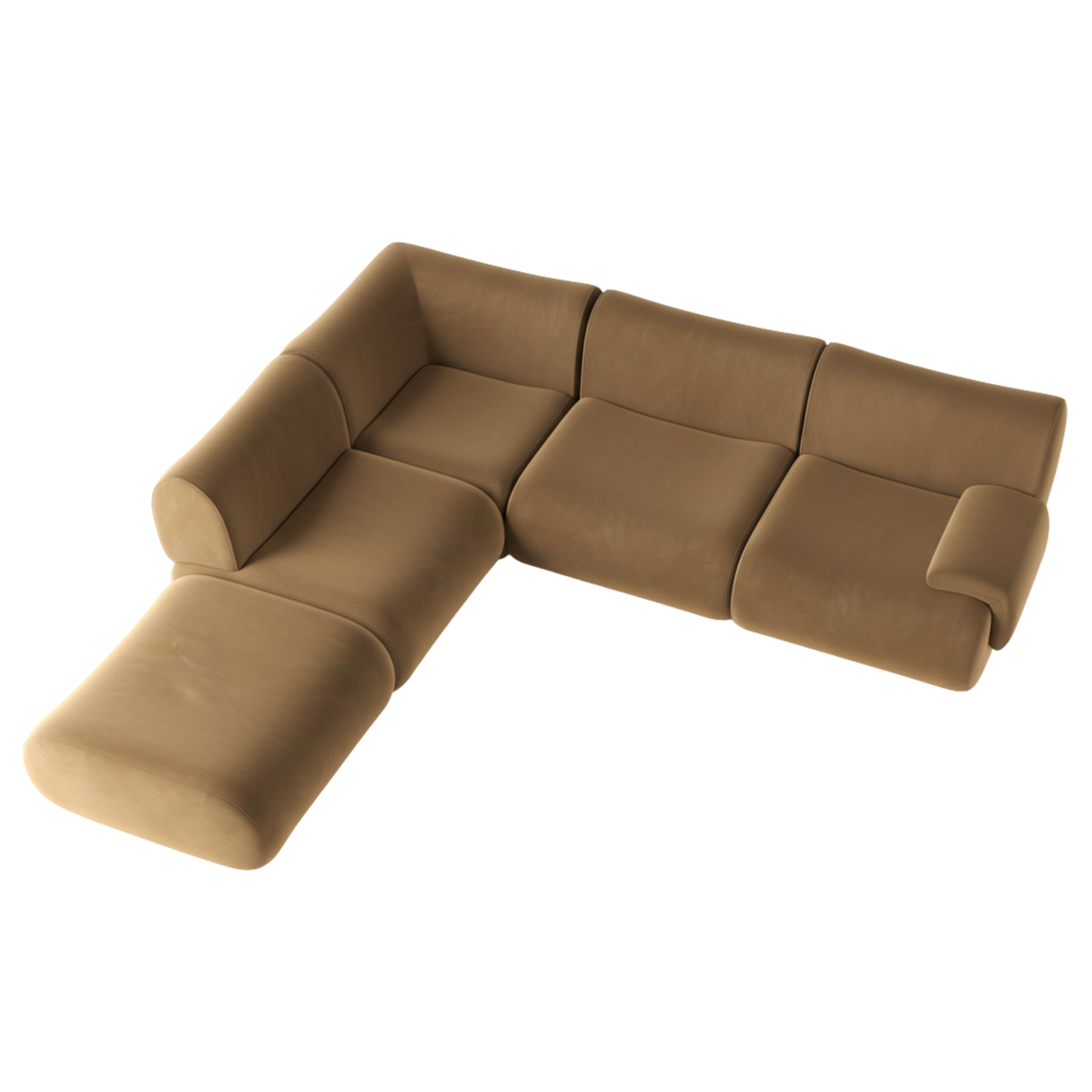 Zenith 5-Piece Modular Sectional - Brown / LAF - Image 4
