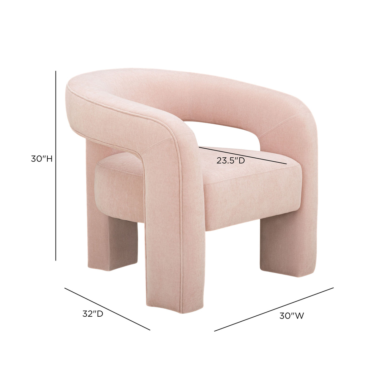 Malone Accent Chair - Blush - Image 6
