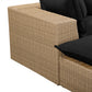 Cali 4-Piece Performance Fabric & Wicker Outdoor Sectional - Black / Brown - Image 8
