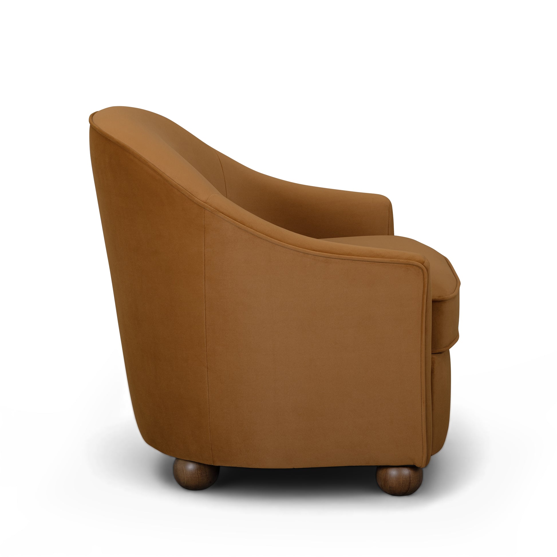 Cettie Performance Velvet Accent Chair - Cognac - Image 4