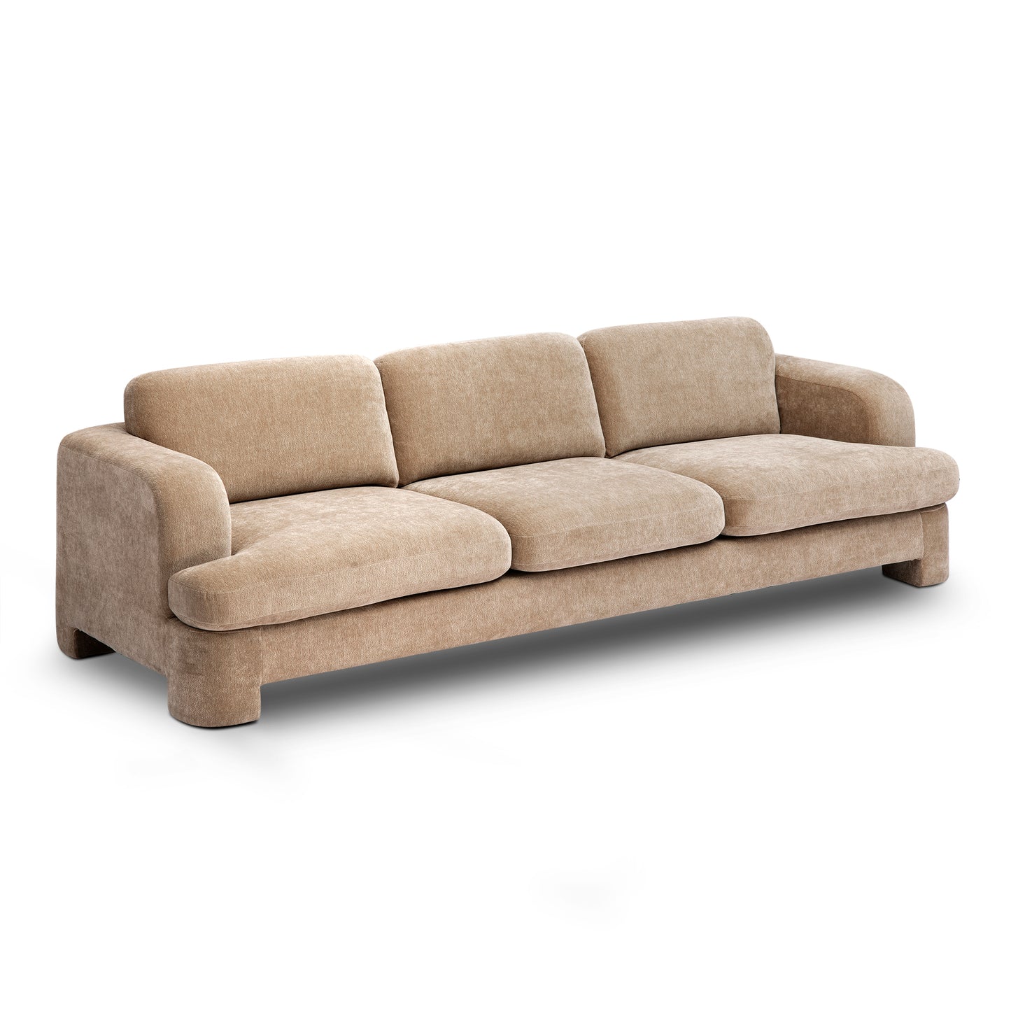 Halsey Textured Fabric Sofa - Tan - Image 2