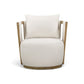 Paolo Cream Upcycled Basketweave Fabric Outdoor Accent Chair - Image 2
