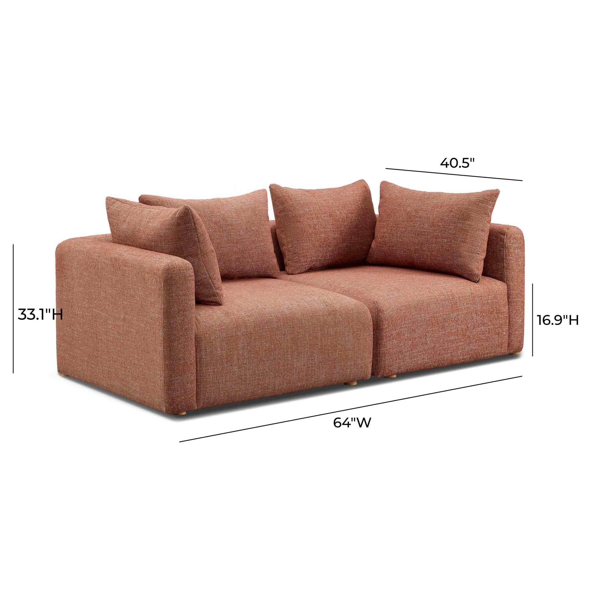 Hangover 81" Modular Loveseat - Red - Image 6