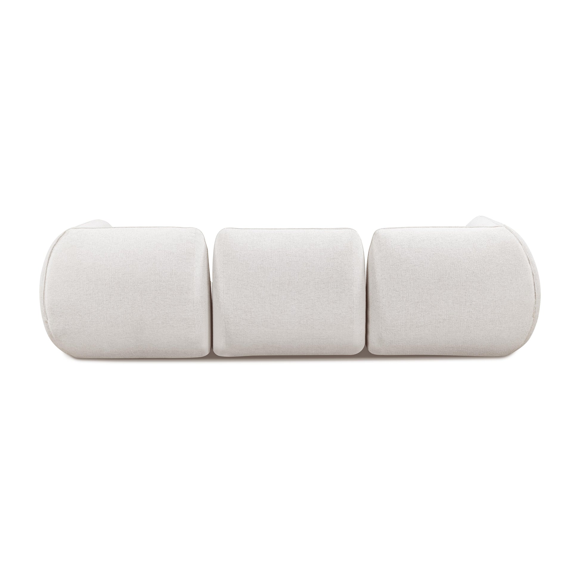 Arezza 4-Piece Stone White Contract-Grade Basketweave Chenille Modular Sectional - Image 4