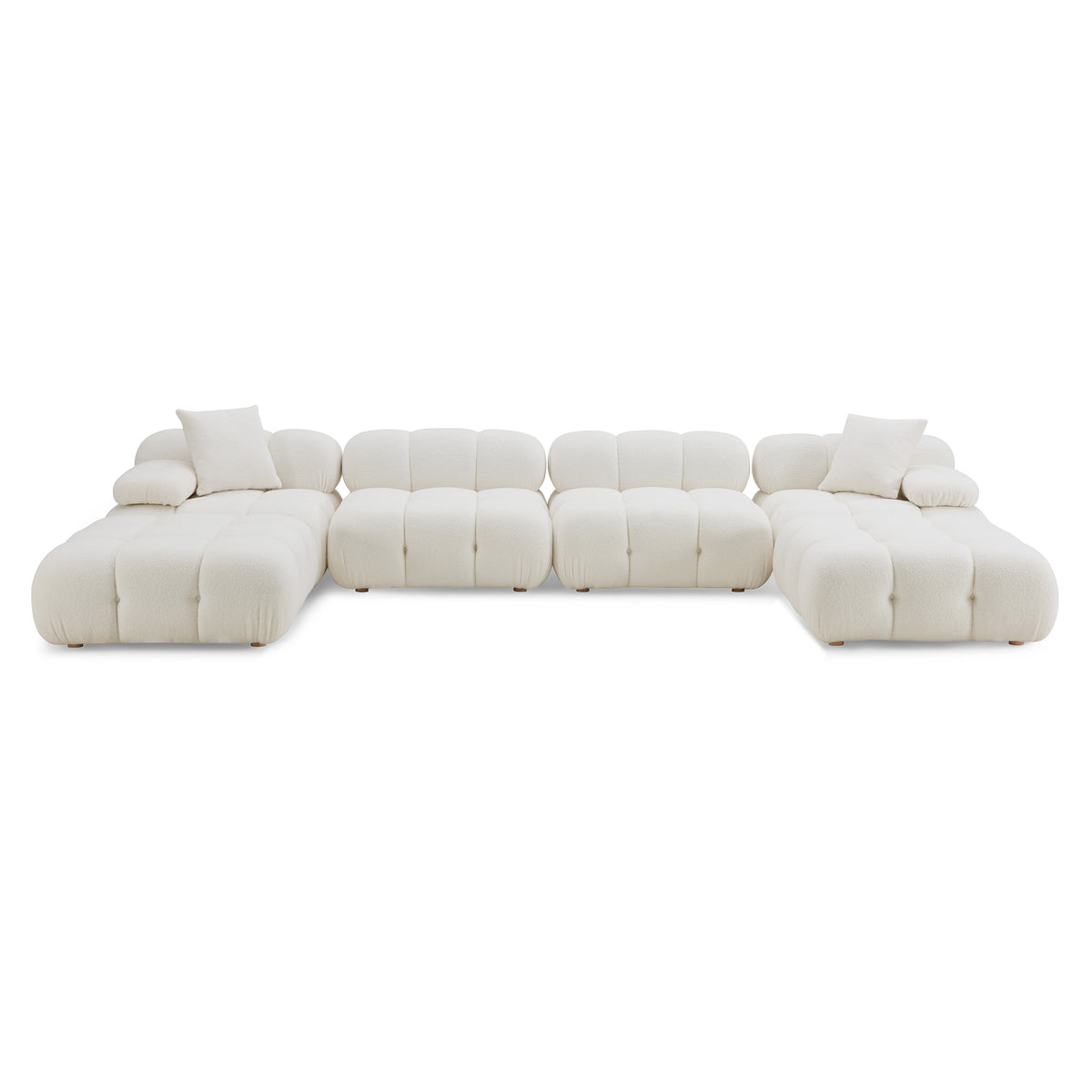 Calliope 6-piece Performance Modular U-Sectional - Cream - Image 1