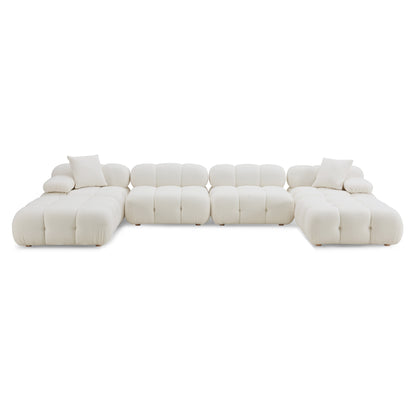 Calliope 6-piece Performance Modular U-Sectional - Cream - Image 1