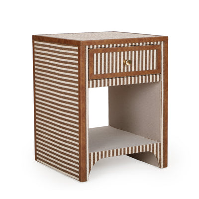 Kora 18" Cotton Jute 1-Drawer Contract-Grade Nightstand - Image 1