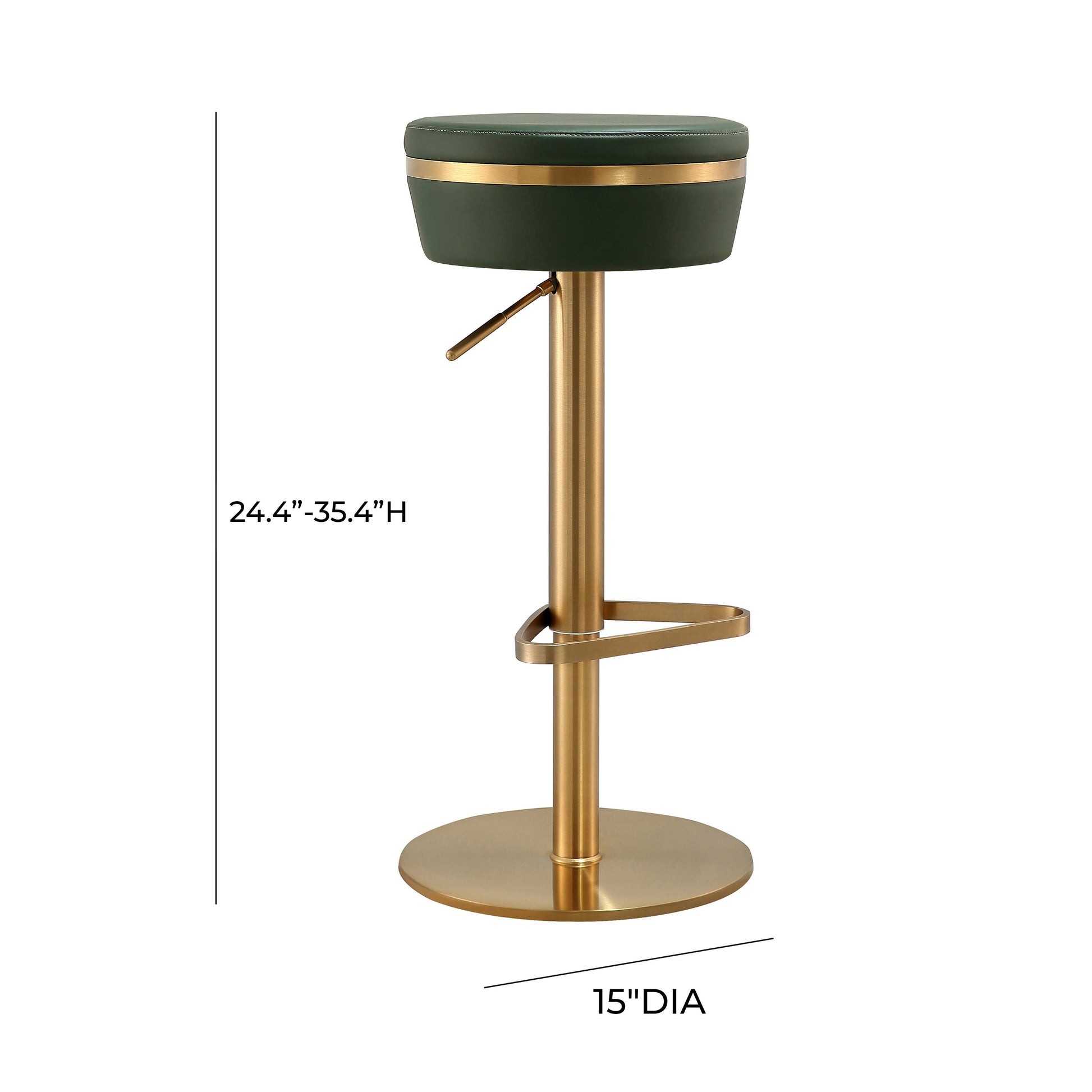 Astro Performance Vegan Leather Adjustable Stool - Green - Image 9