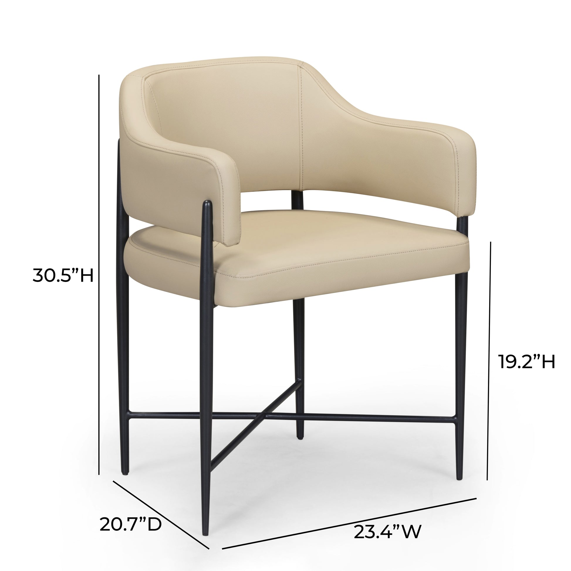 Sezanne Contract-Grade Vegan Leather Dining Chair - Taupe - Image 6