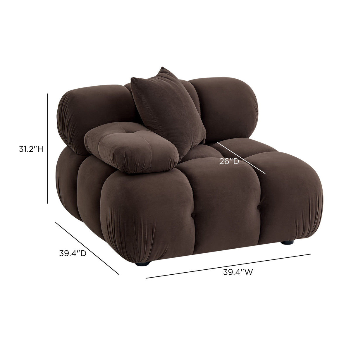 Calliope Performance Modular Corner Chair - Dark Brown - Image 7