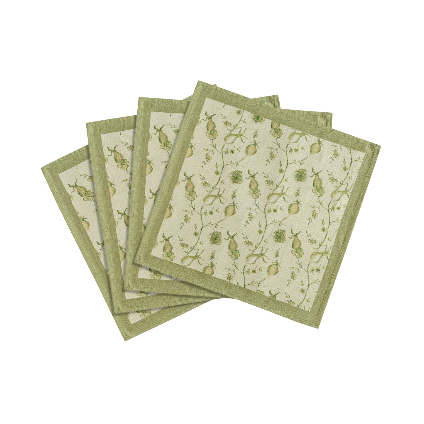 Dolce Natural Cotton Napkin - Set of 4 - Olive Green - Image 5