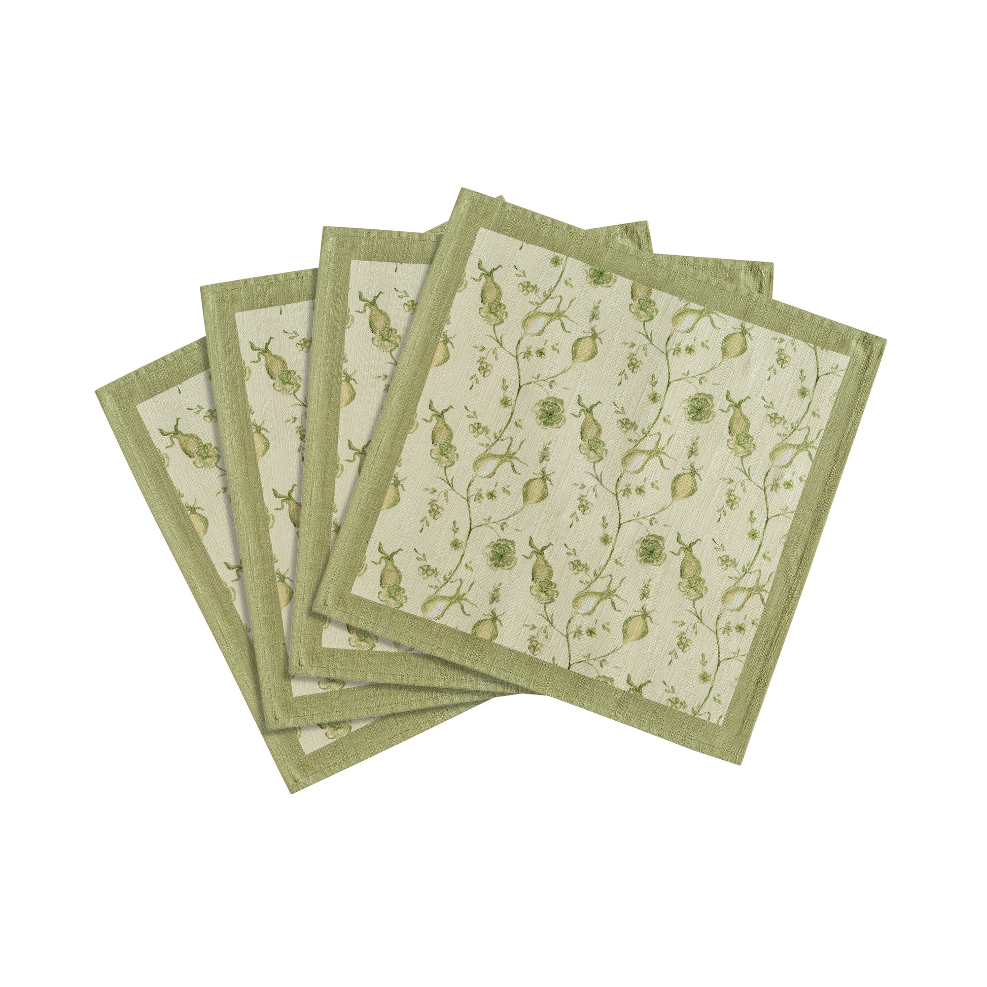 Dolce Natural Cotton Napkin - Set of 4 - Olive Green - Image 5
