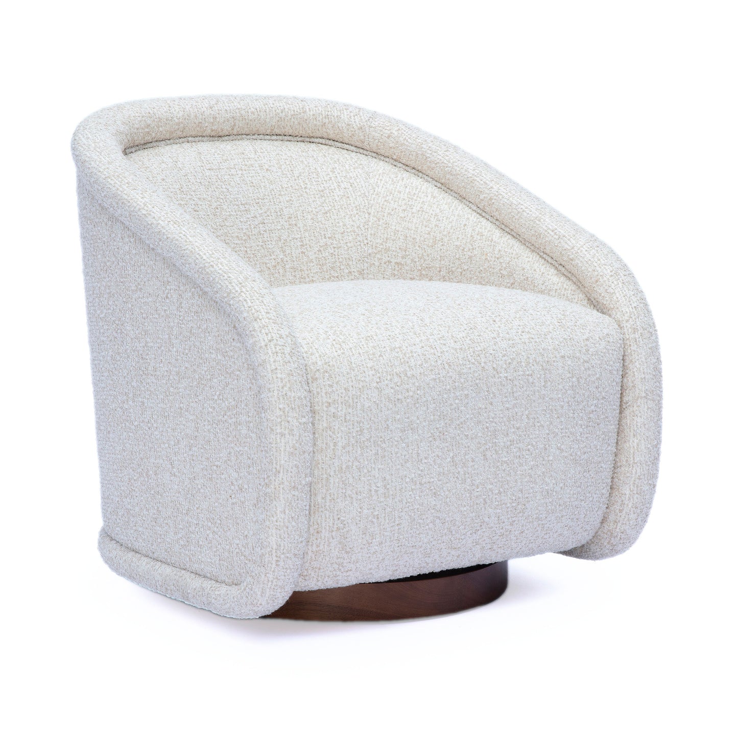 Clarke Cream Performance Boucle Swivel Accent Chair - Image 1
