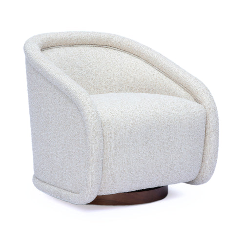 Clarke Cream Performance Boucle Swivel Accent Chair