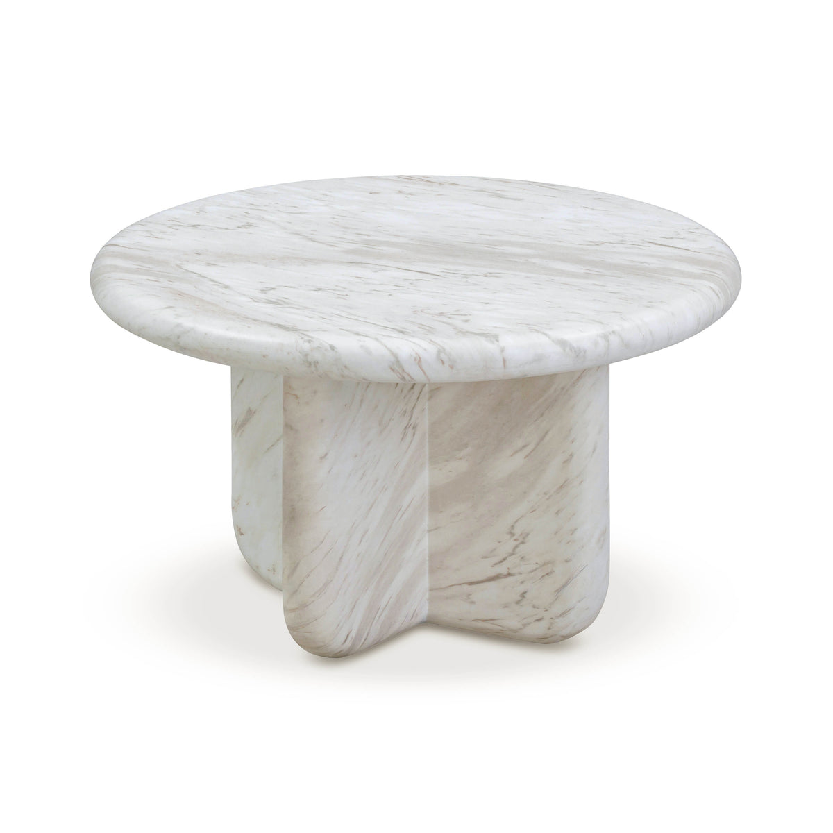 Juju Faux Marble Indoor/Outdoor Round Coffee Table (24"-32") - White / 24" - Image 4