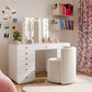 Alyssa Rolling Desk Chair - Cream - Image 2