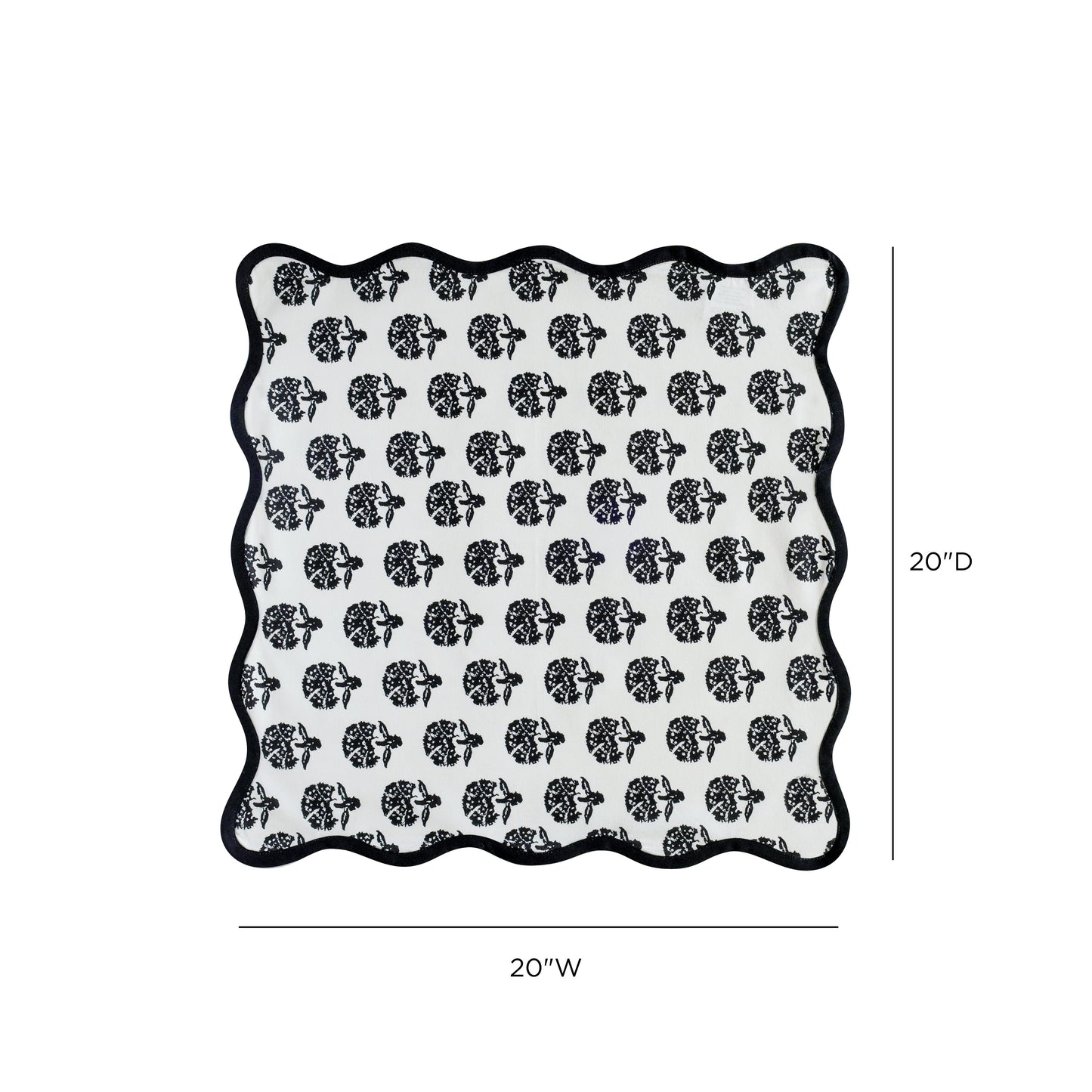 Crissy Cotton Canvas Printed Napkins - Set of 4 - Black Vintage Floral - Image 6