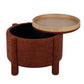 Bellamy Railroad Chenille Storage Stool With Reversible Tray Top - Brown - Image 5