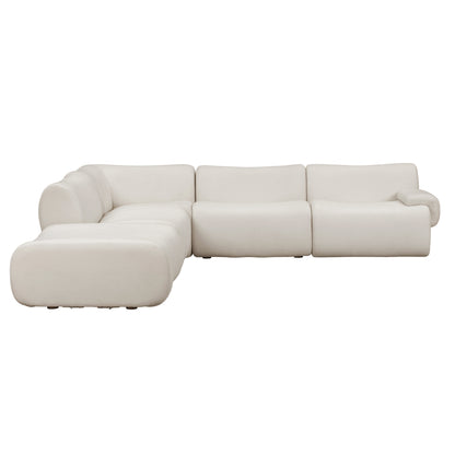 Zenith 5-Piece Contract-Grade Upcycled Fabric Modular Sectional - Cream / RAF - Image 1