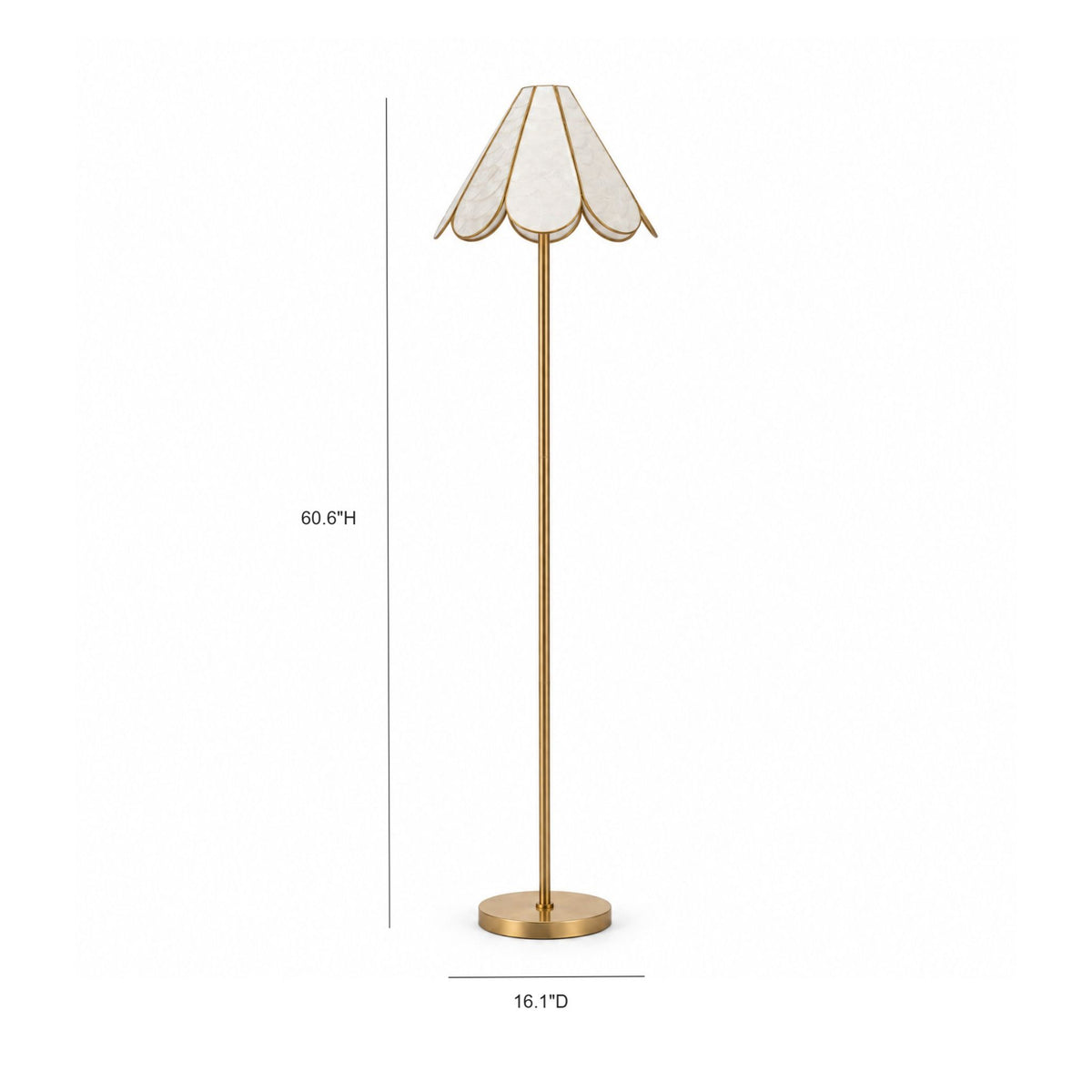 Marfa Capiz Shell Gold Floor Lamp - Image 5
