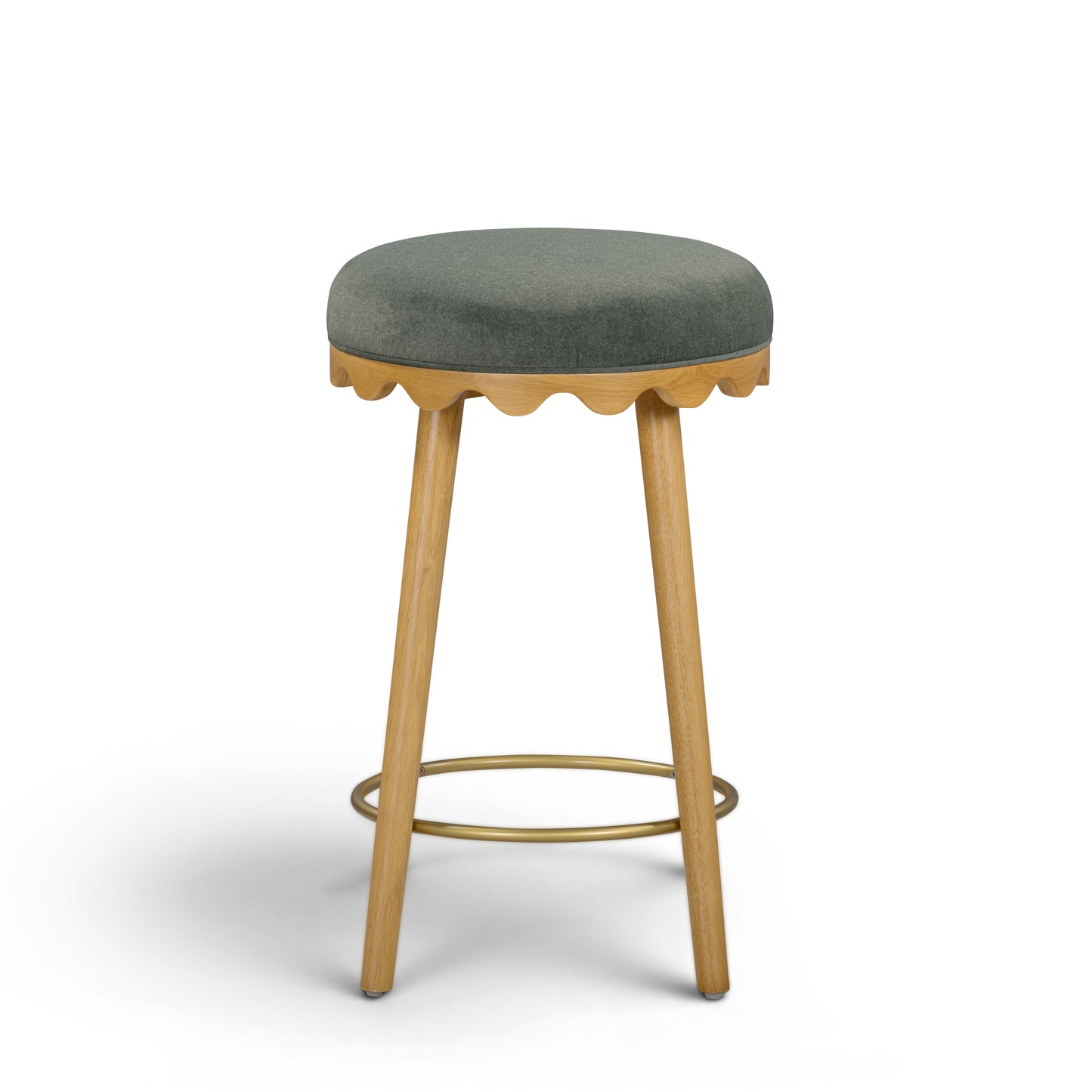 Oodle Green Performance Vegan Mohair Natural Counter Stool - Image 3