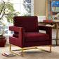 Avery Performance Velvet Accent Chair - Maroon - Image 2
