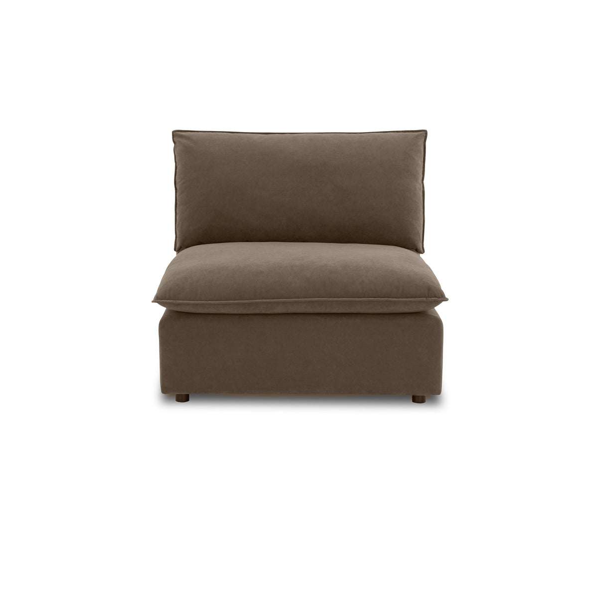 Cali Modular Armless Chair - Chocolate Brown - Image 1