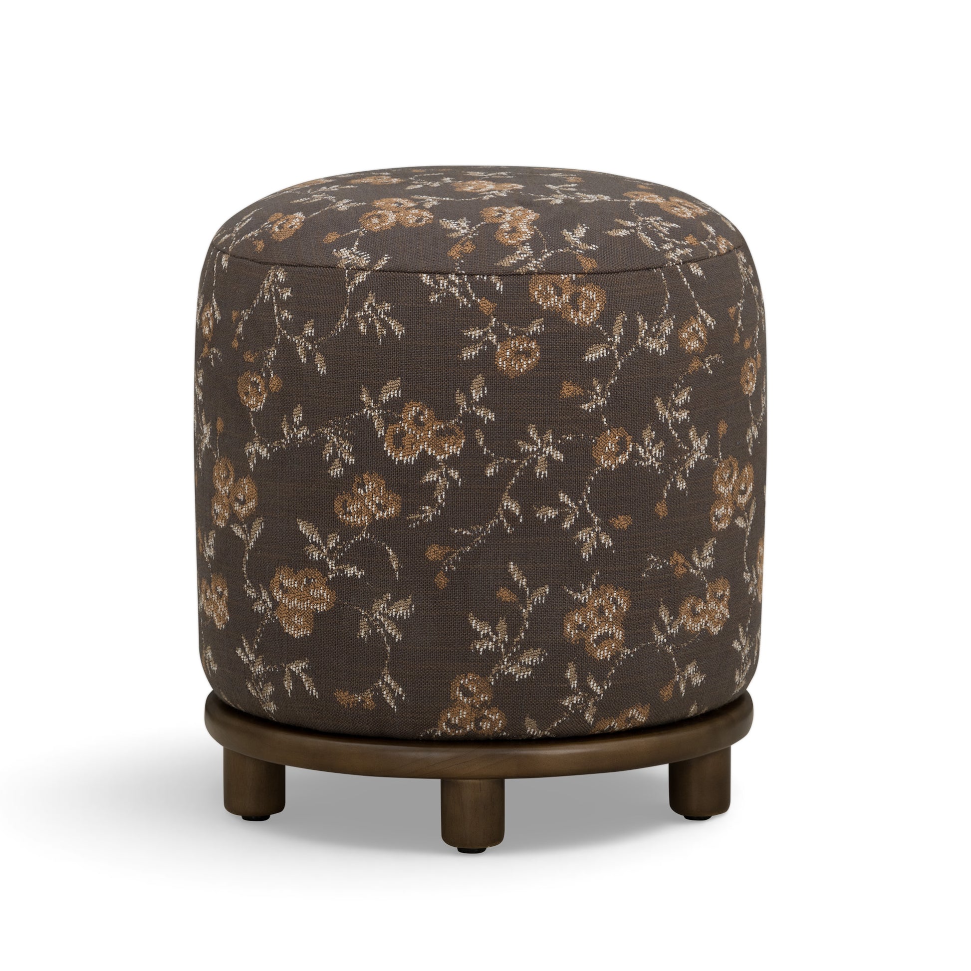 Bisou Performance Jacquard Ottoman - Java Floral - Image 1
