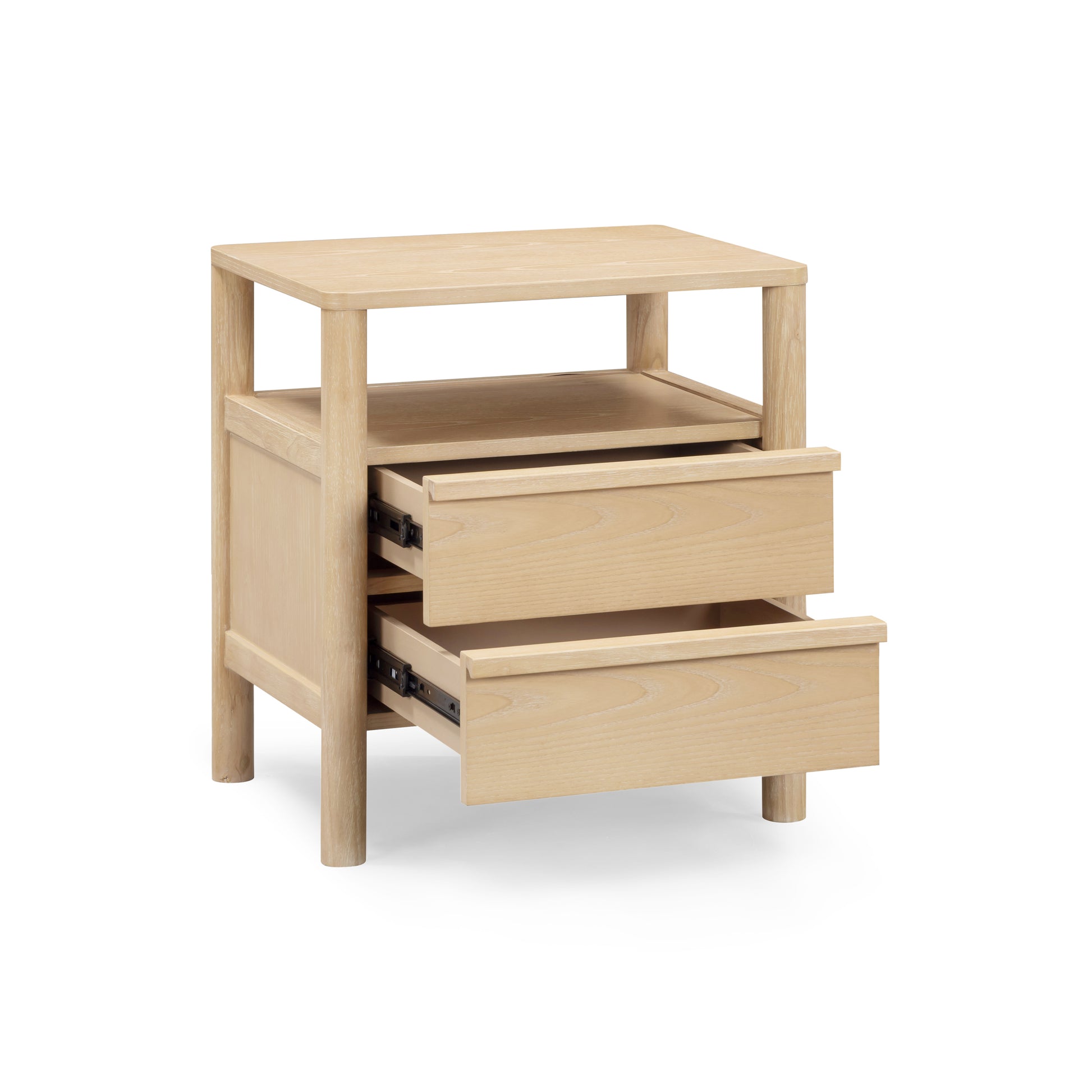 Tyra 22" Ash 2-Drawer Nightstand - Natural - Image 3
