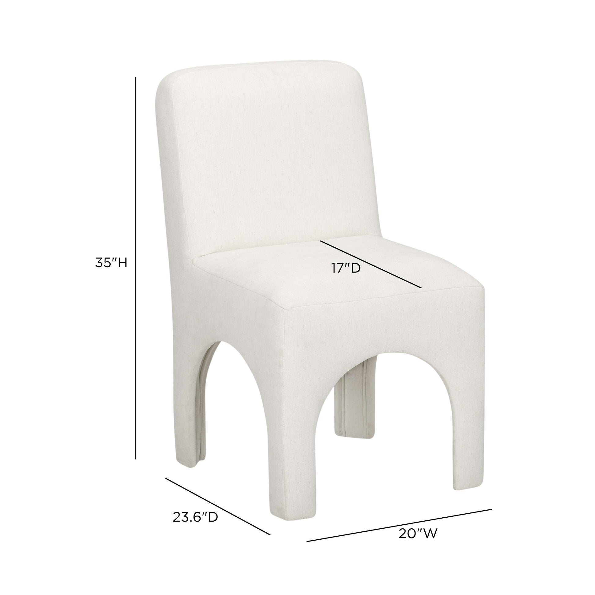 Tomlin Performance Chenille Dining Chair - Cream - Image 6