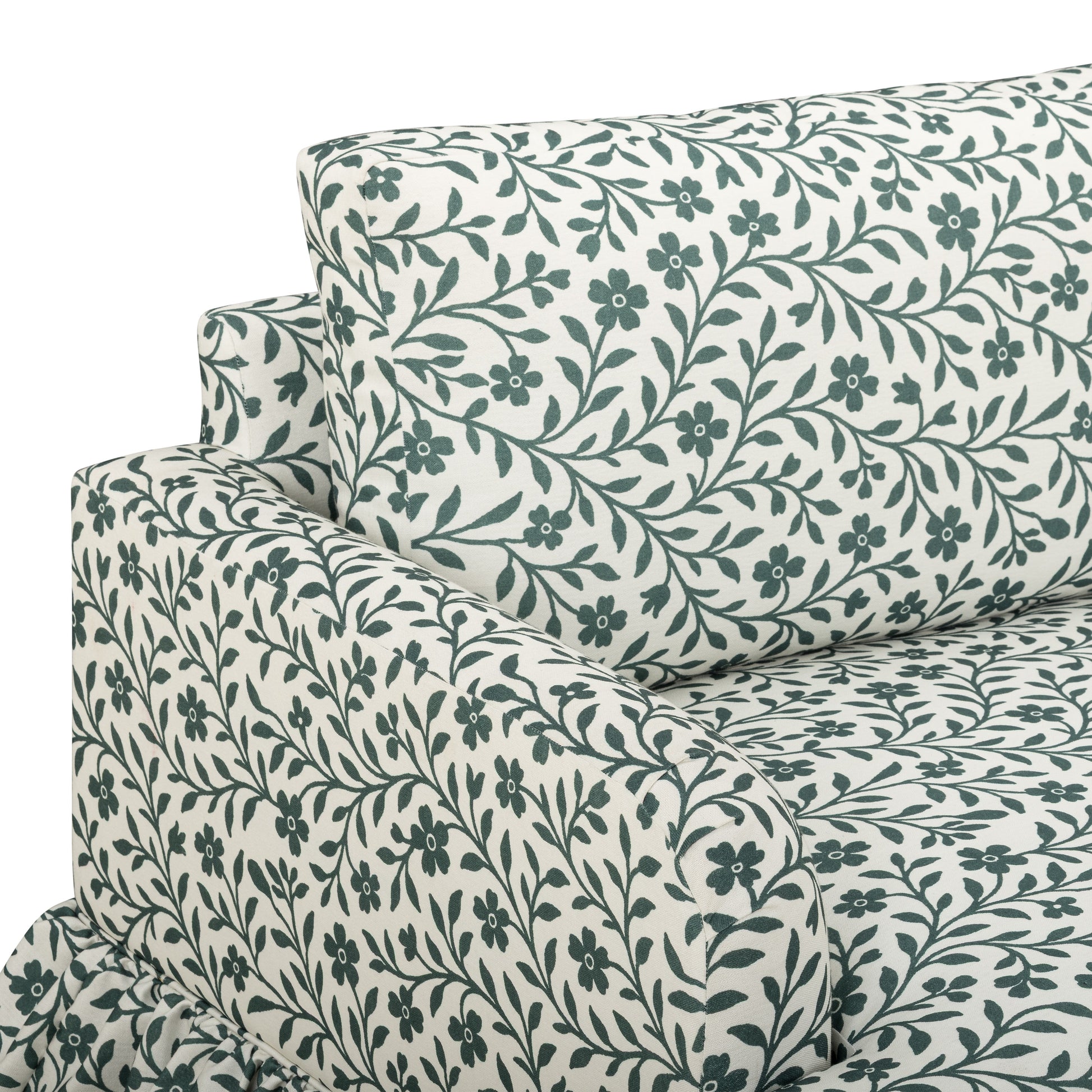 Gertrude 90" Floral Performance Linen Weave Sofa - Image 4