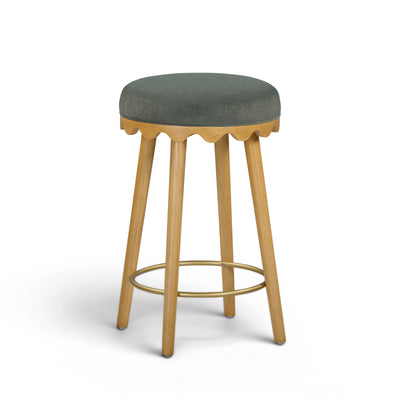 Oodle Green Performance Vegan Mohair Natural Counter Stool - Image 1