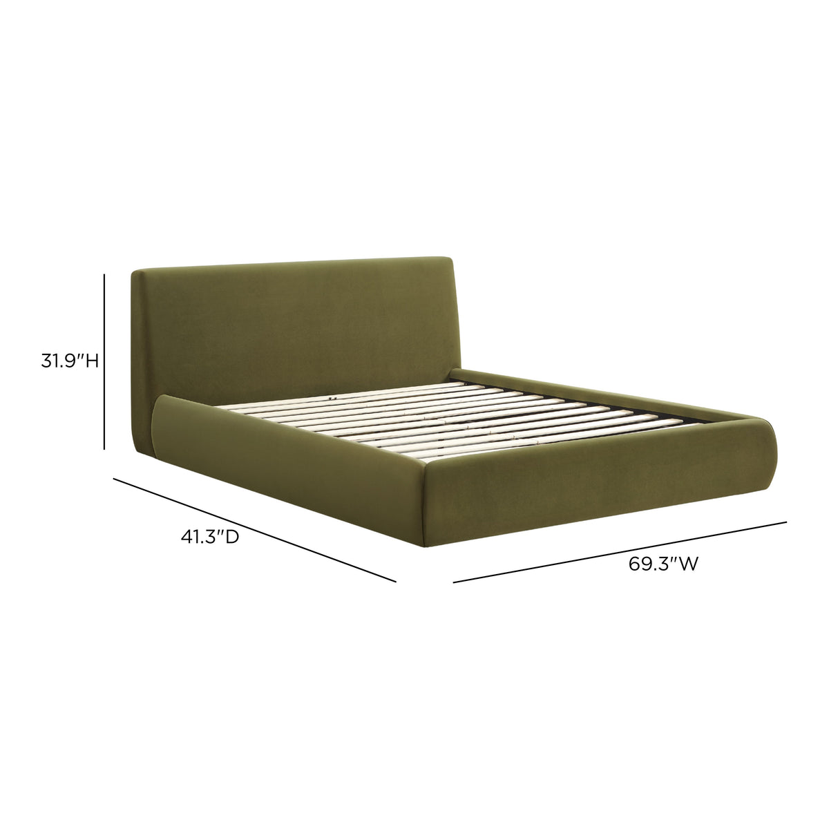 Isla Upholstered Bed - Green / Queen - Image 9