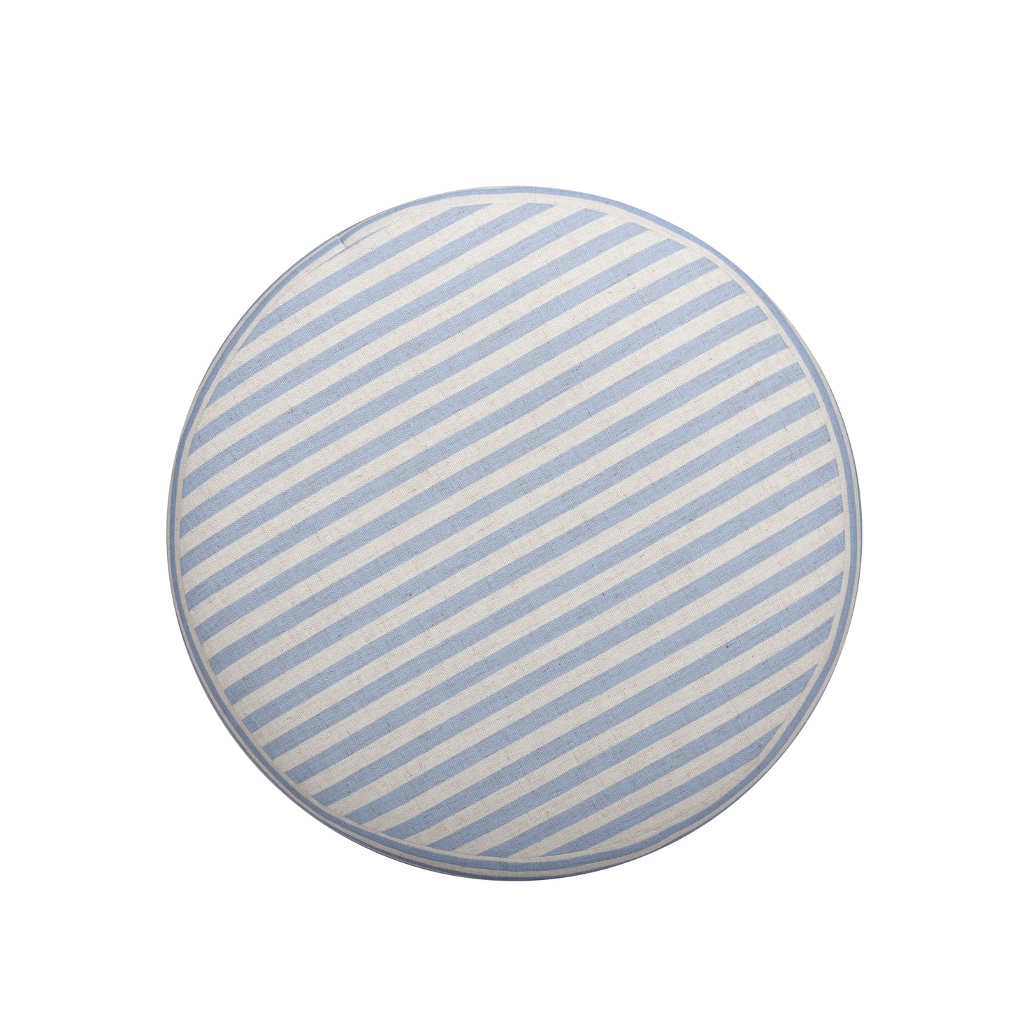 Masha Linen Accent Stool - Blue Stripes - Image 6