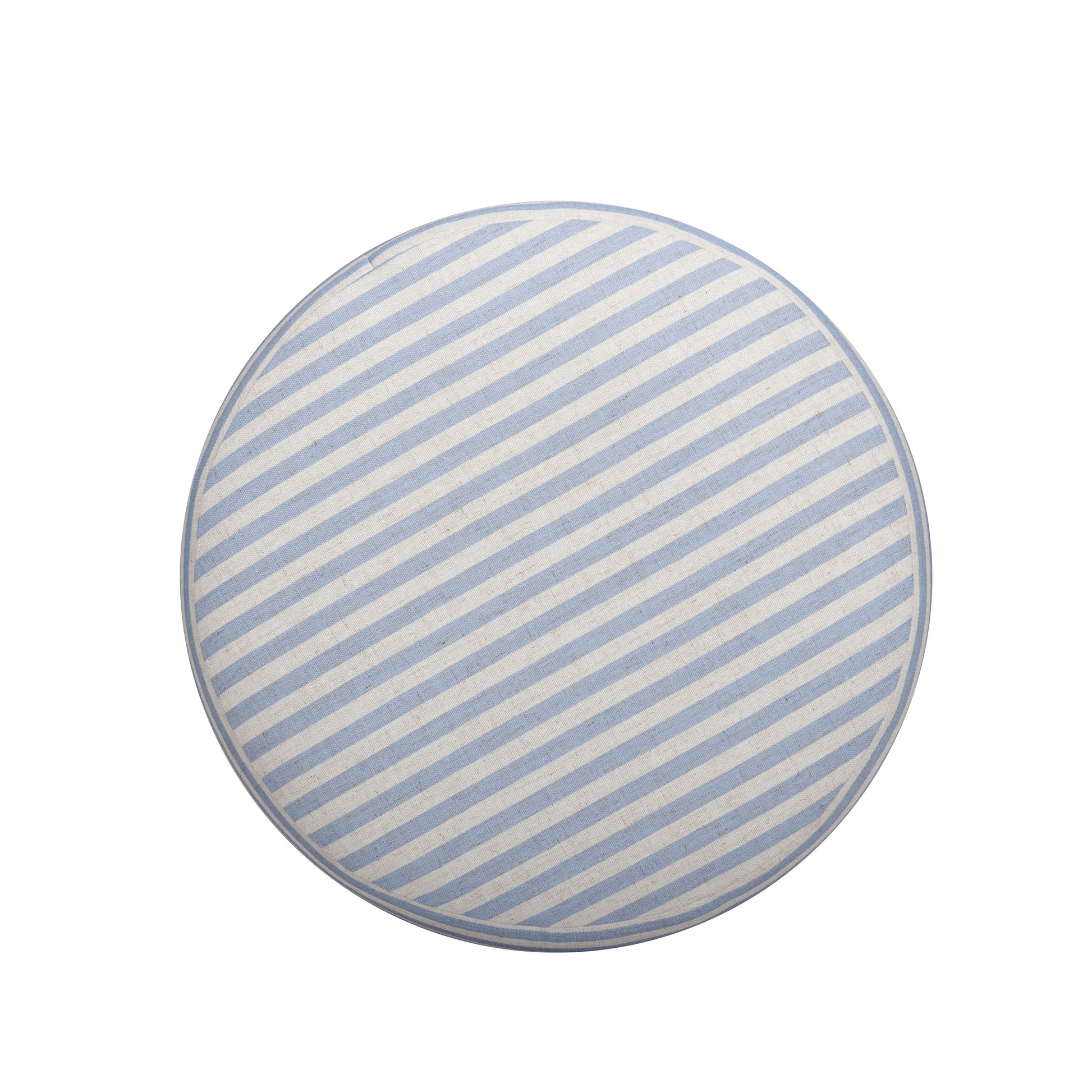 Masha Linen Accent Stool - Blue Stripes - Image 6