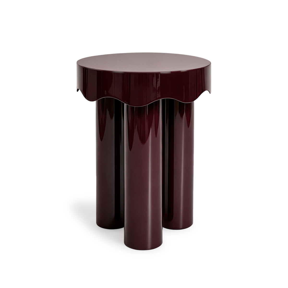 Casper High Gloss Nesting Side Table Set - Burgundy - Image 3