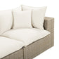 Cali 120" Performance Fabric & Wicker Outdoor Sofa - Cream / Beige - Image 8