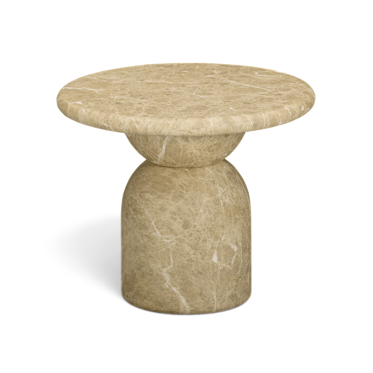 Cynthia Concrete Indoor/Outdoor Side Table - Light Emperador Marble - Image 3