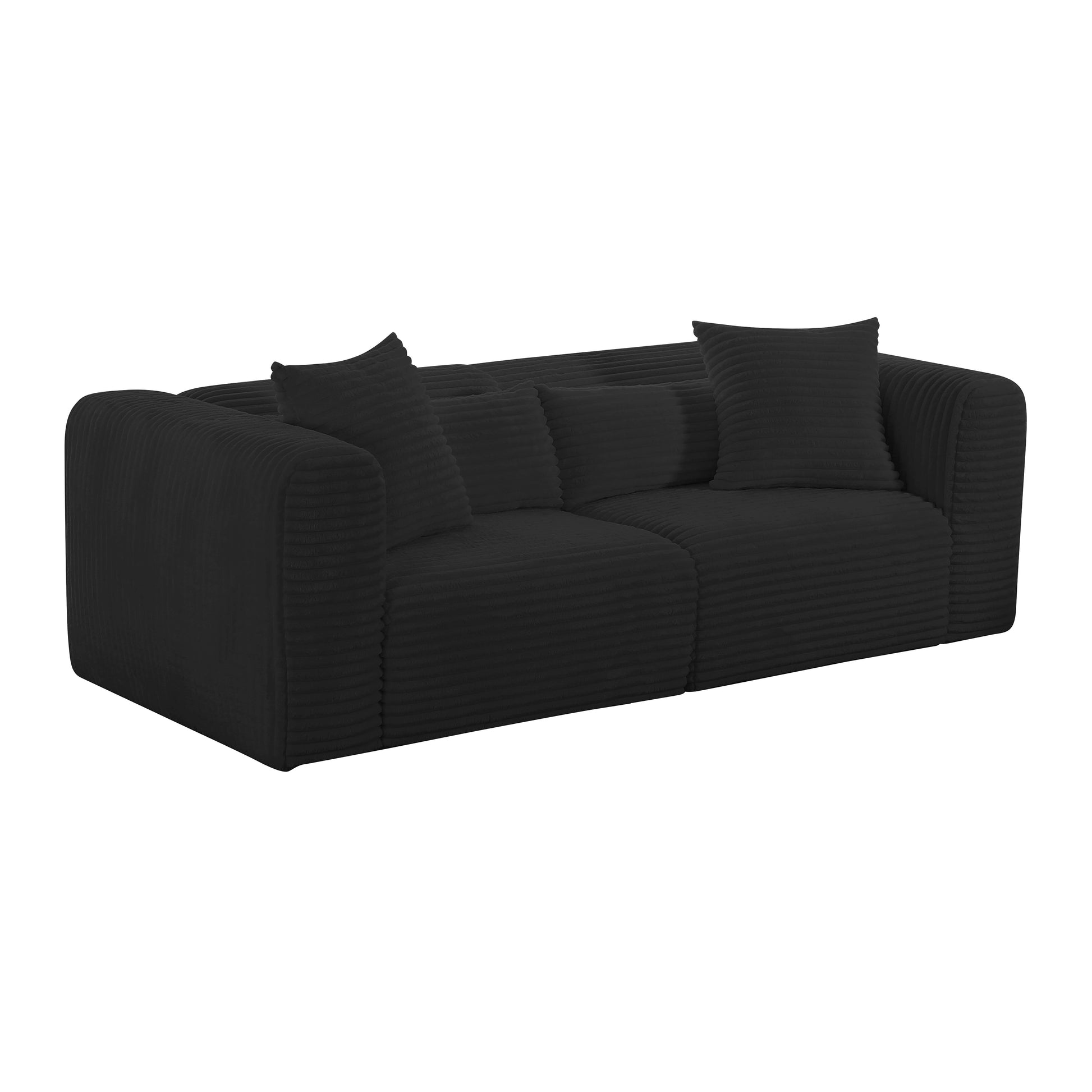 Tarra 86" Modular Loveseat - Black - Image 3