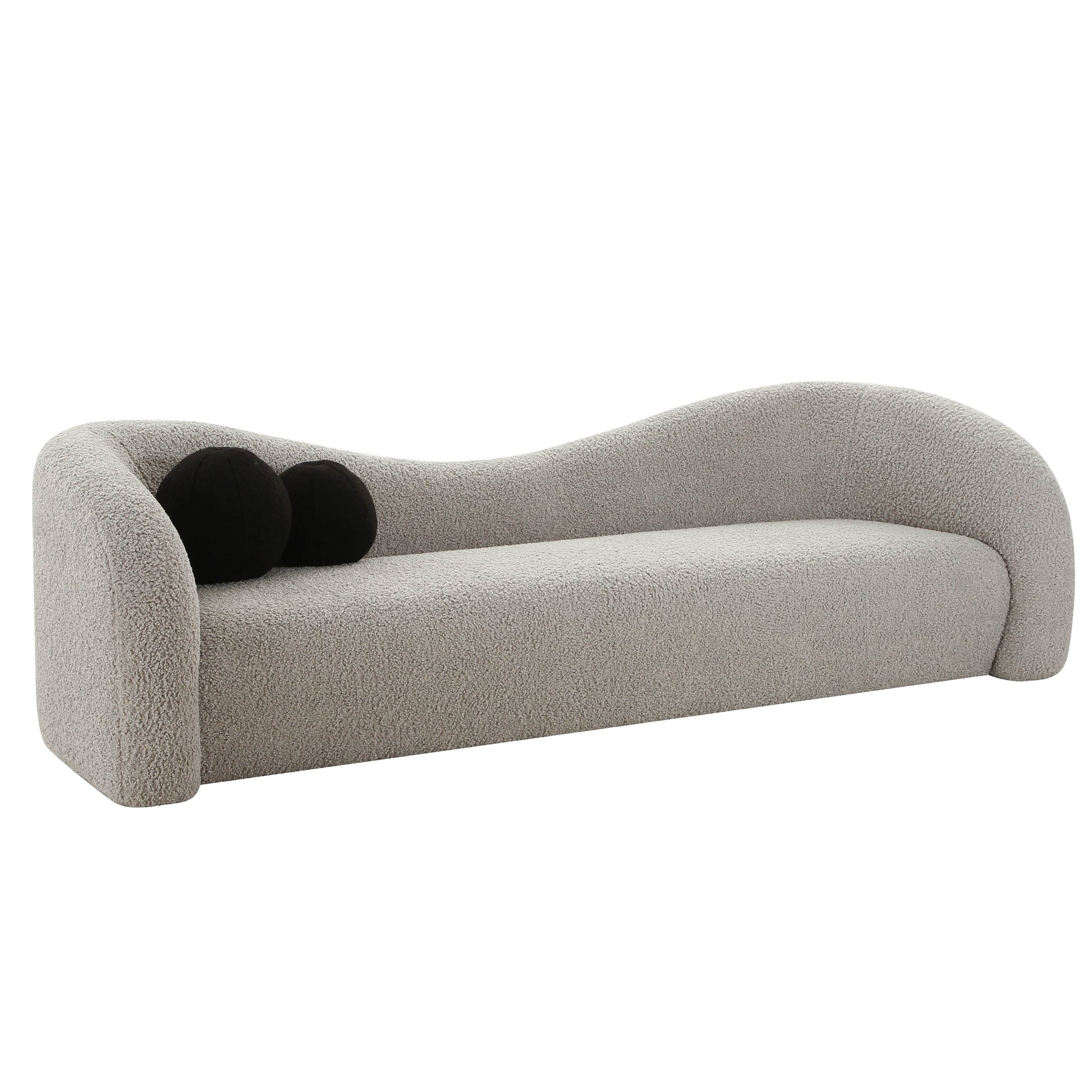 Leonie Faux Shearling Sofa (84"-103") - Grey / 103" - Image 3