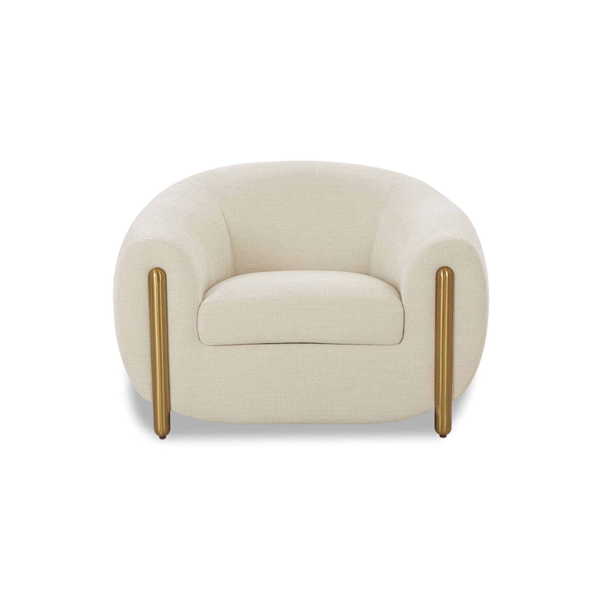 Lina Cream Performance Linen Accent Chair - Image 1