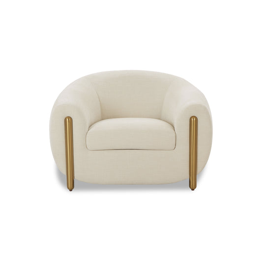 Lina Cream Performance Linen Accent Chair - Image 1