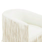 Shag Me Performance Vegan Leather Swivel Accent Chair - Ivory - Image 5