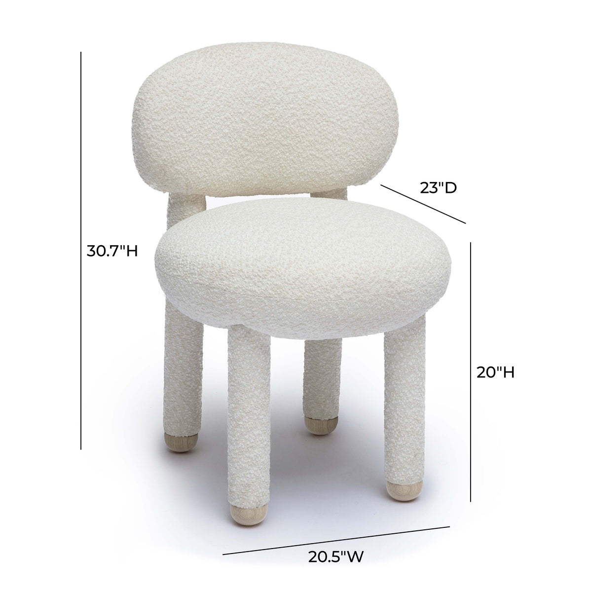 Manu Performance Fabric Side Chair - Off-White - Image 7