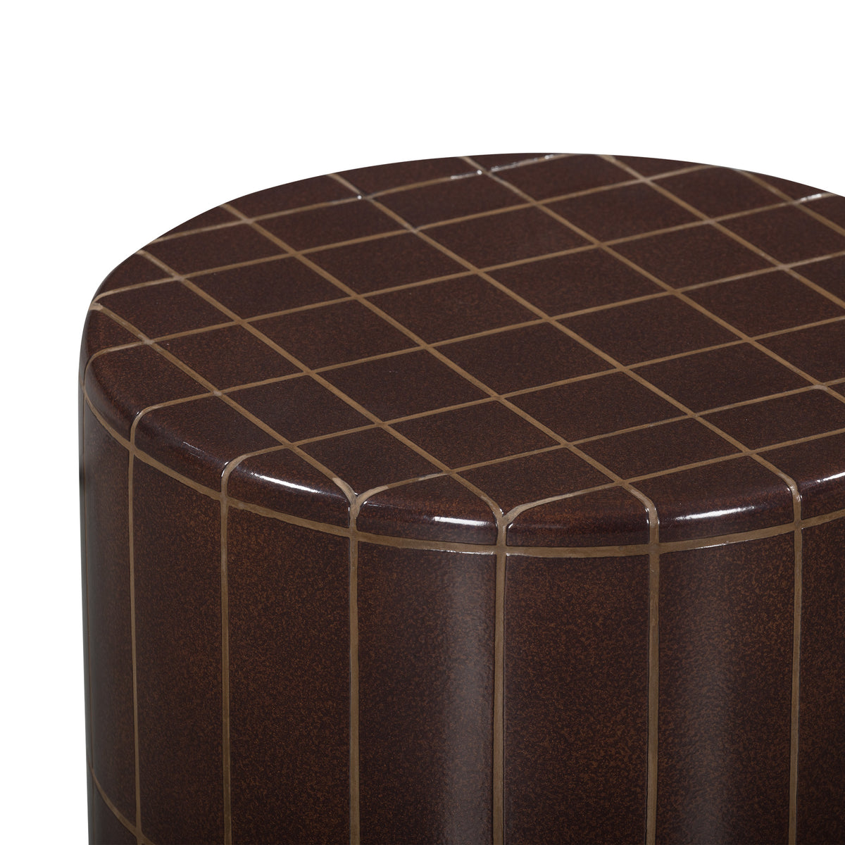 Tatiana Round Concrete Indoor/Outdoor Side Table - Maroon - Image 3