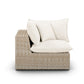Cali Performance Fabric & Wicker Outdoor Corner Chair - Cream / Natural - Image 2